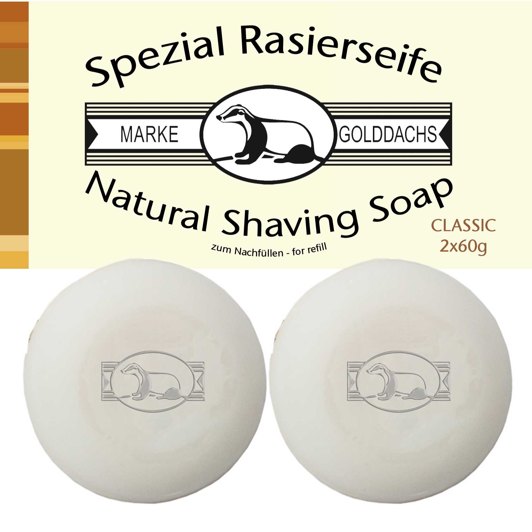Goldachs Rasierseife, Classic, 2-er Pack a 60g