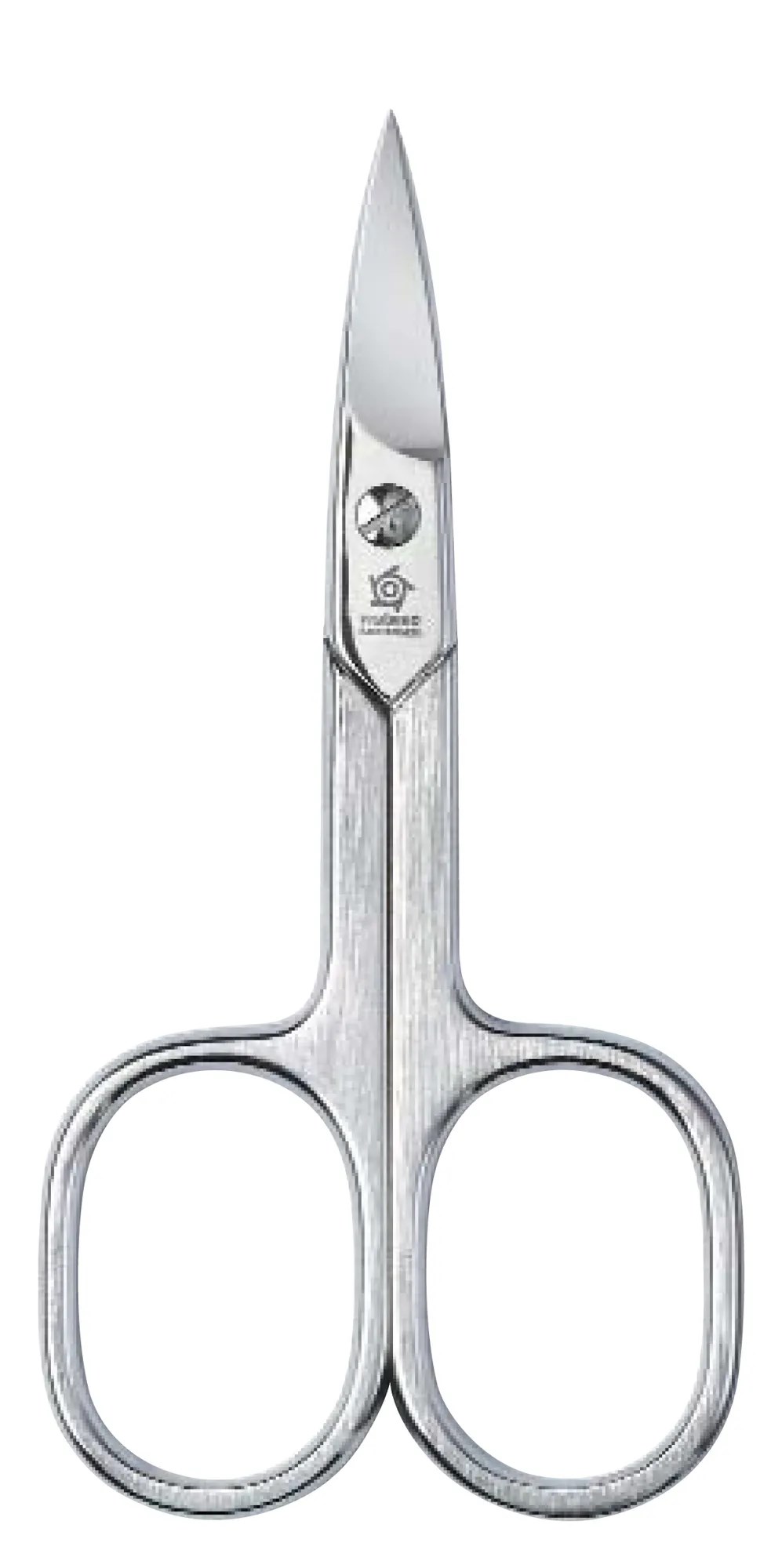 Pfeilring Nagelschere 9cm gebogen, strichmattiert, vernickelt