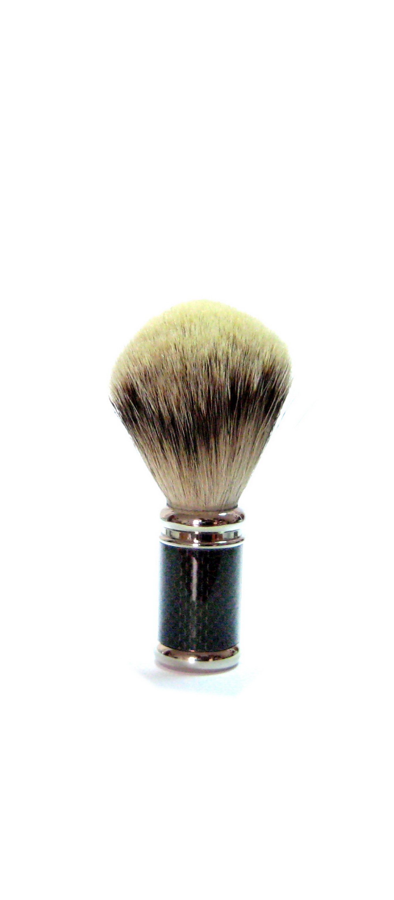 Rasierpinsel, Silberspitzhaar, Metall, schwarz, silber Carbonoptic