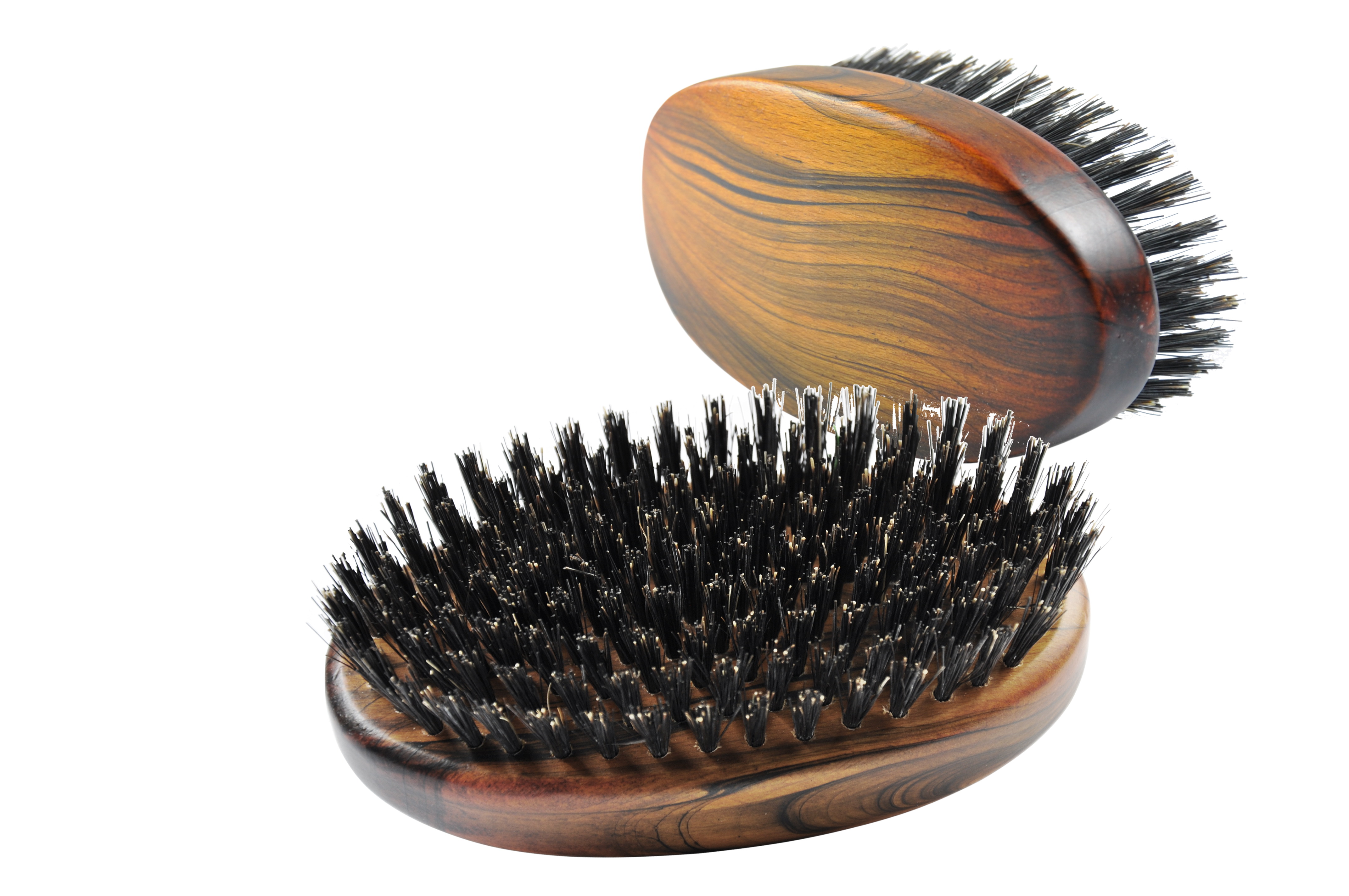 Kardätsche, reine Borste, Rosenholz optik,  Buchenholz, 11 cm, 9 Reihen