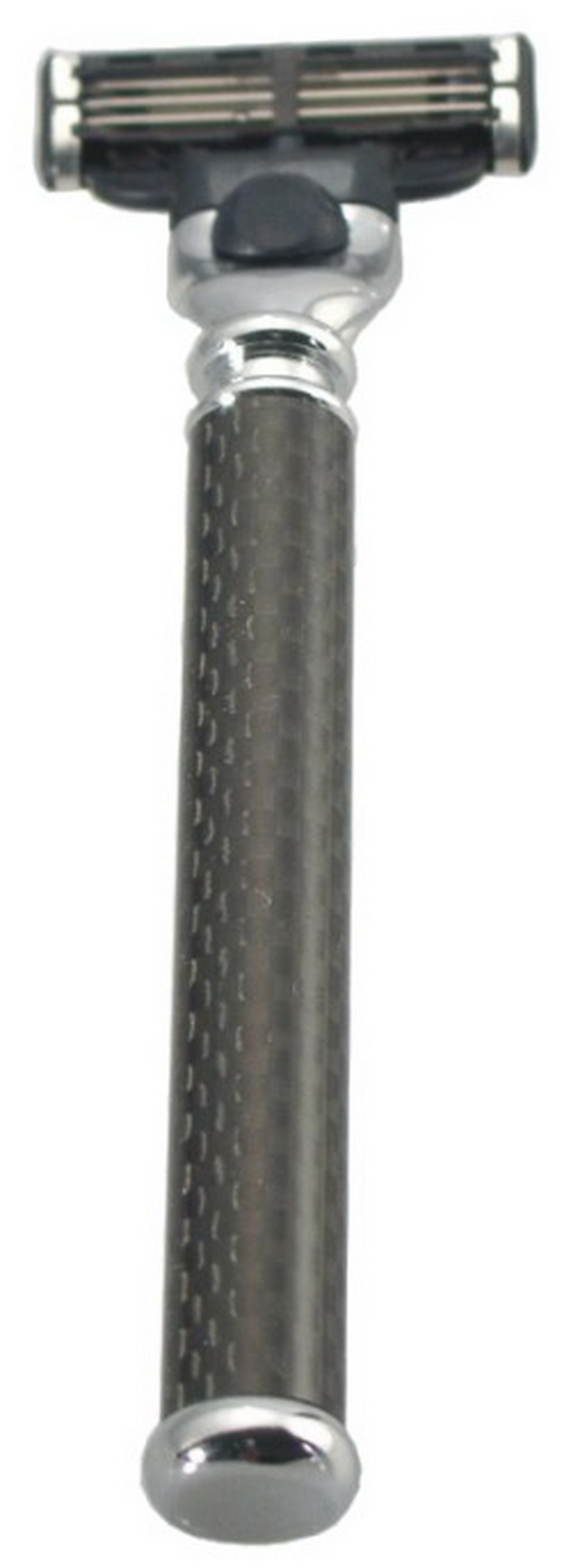 Rasierer, Metall-Griff, Carbonoptic, MACH3, inkl. Klinge