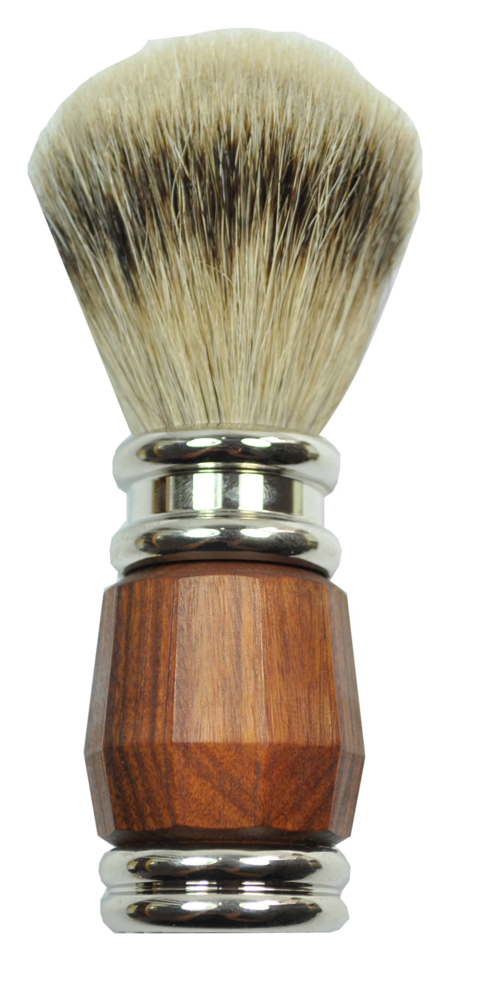 Rasierpinsel, Silberspitzhaar, Palisander, silber, verchromt