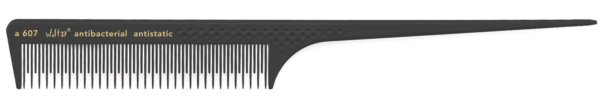 HERCULES A607 schwarz Wolf37 8 1/2" Stielkamm Toupierzahnung