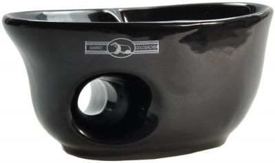 Rasiermug, oval, schwarz, Fingerloch, 2-teilig innen,