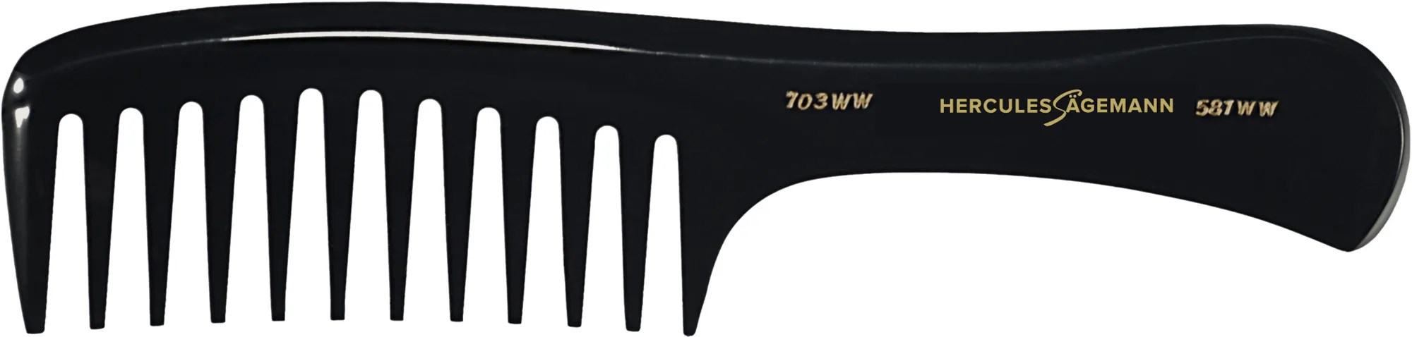 HERCULES 703WW-581WW 7" Strähnenkamm mitGriff breite, gefräste verrun. Zahnung