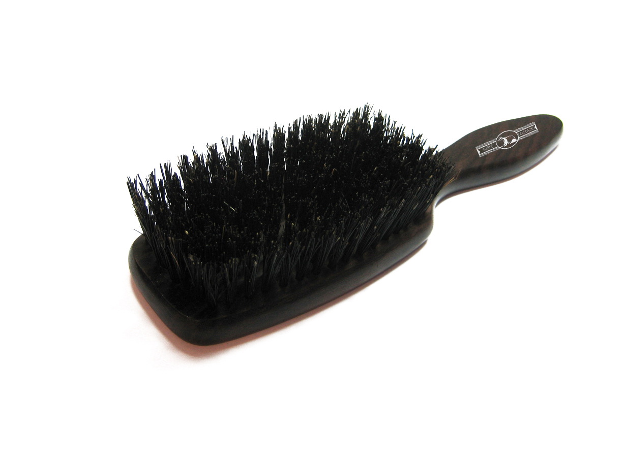 Langhaarbürste, reine Borste, Rosenholz, 22cm, 8 Reihen, eckig