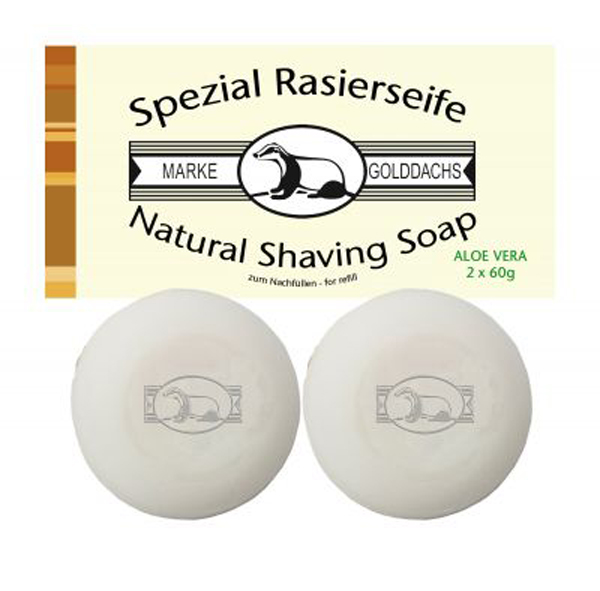 Goldachs Rasierseife,  Aloe Vera, 2-er Pack a 60g