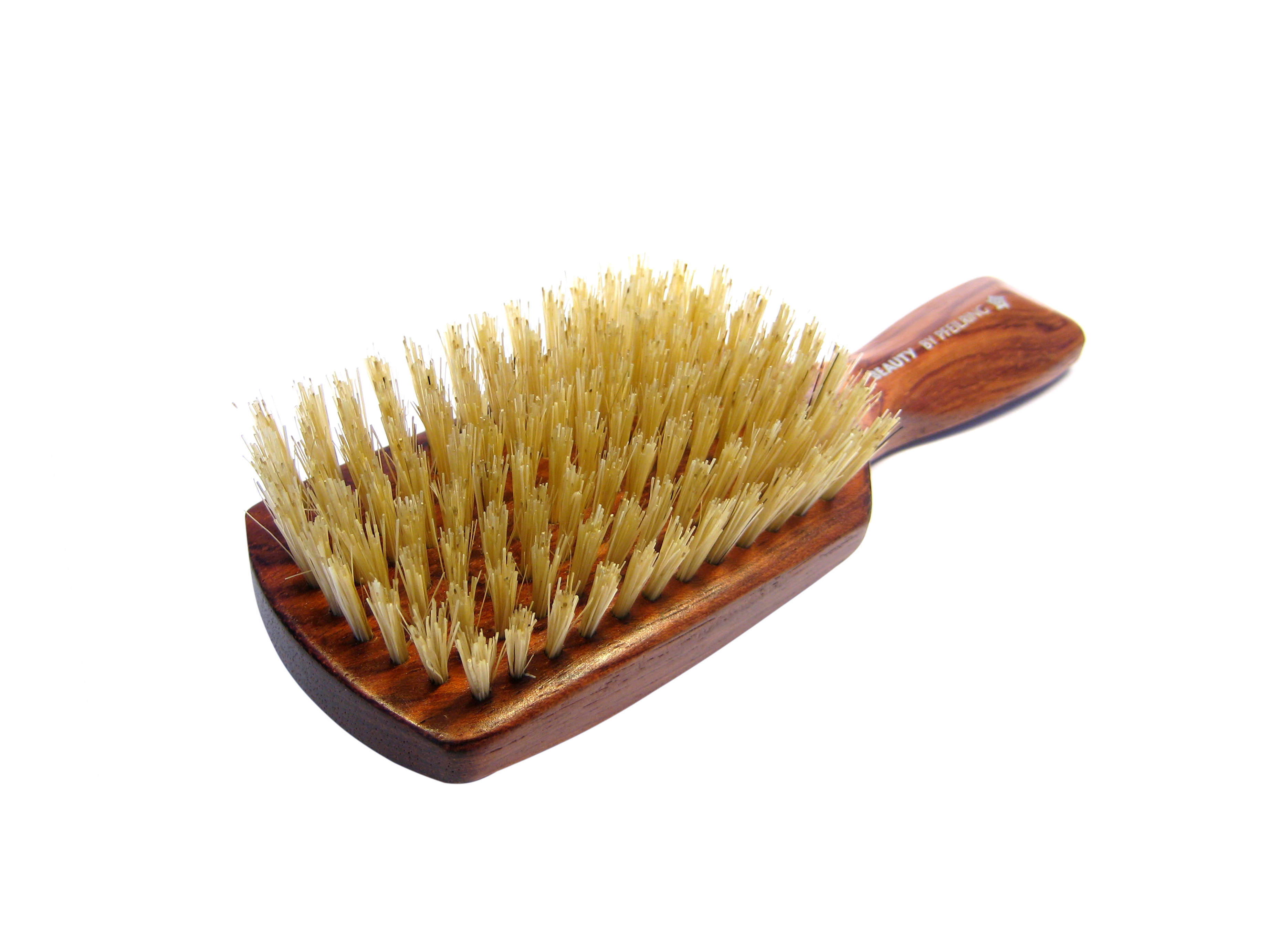 Haarbürste Clubform, reine Borste gebleicht, Rosenholz, 18 cm, 8 Reihen