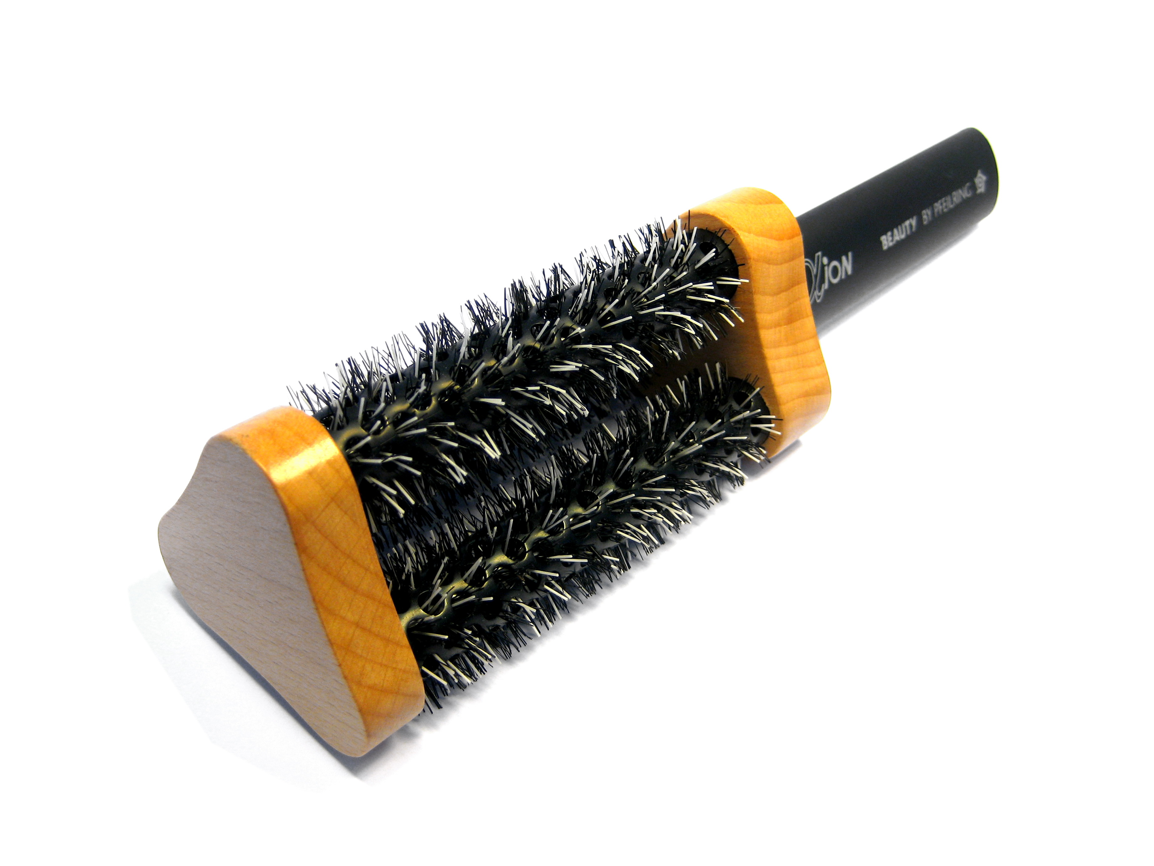 Triangel-Fönbürste ALPHA-ION, reine Borste, Buchenholz, 23 cm, 3 Rollen