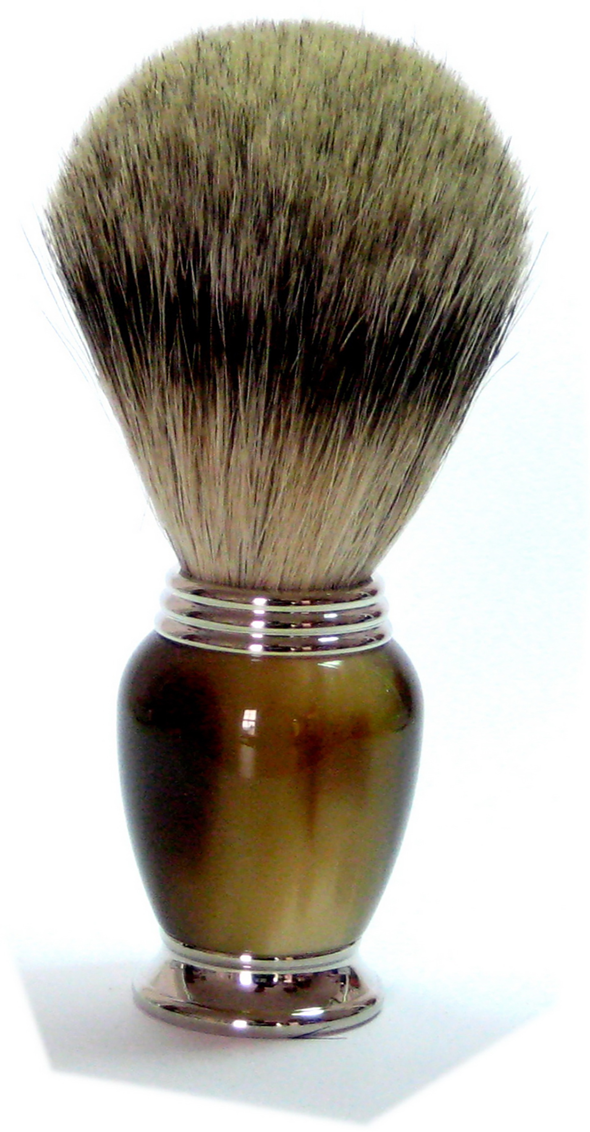 Rasierpinsel, Zupfhaar, Galalith, silber