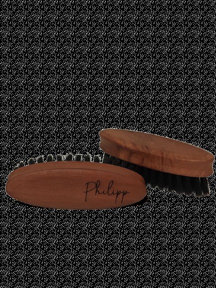 Goldachs personalisierte Bartbürste, reine Borste, Birnenholz, 8,5 cm,          6 Reihen #1