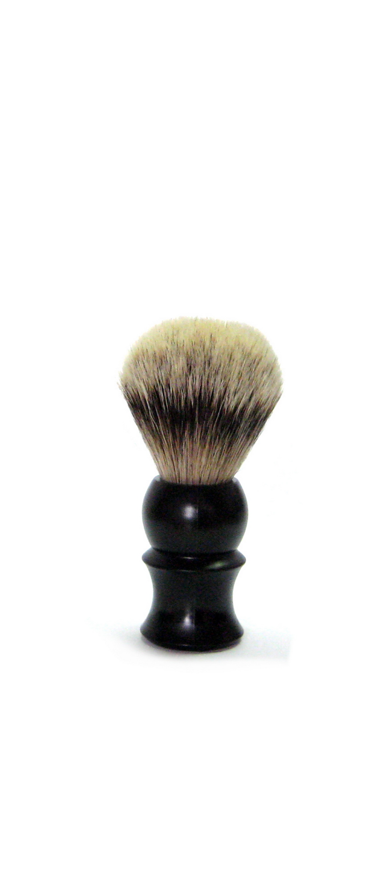 Rasierpinsel, Silberspitzhaar, Kunststoff, schwarz, matt