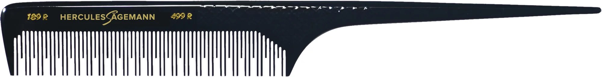 HERCULES 189R-499R 8" Toupierstielkamm  mit Griffraster flacher Stiel, weitgez.