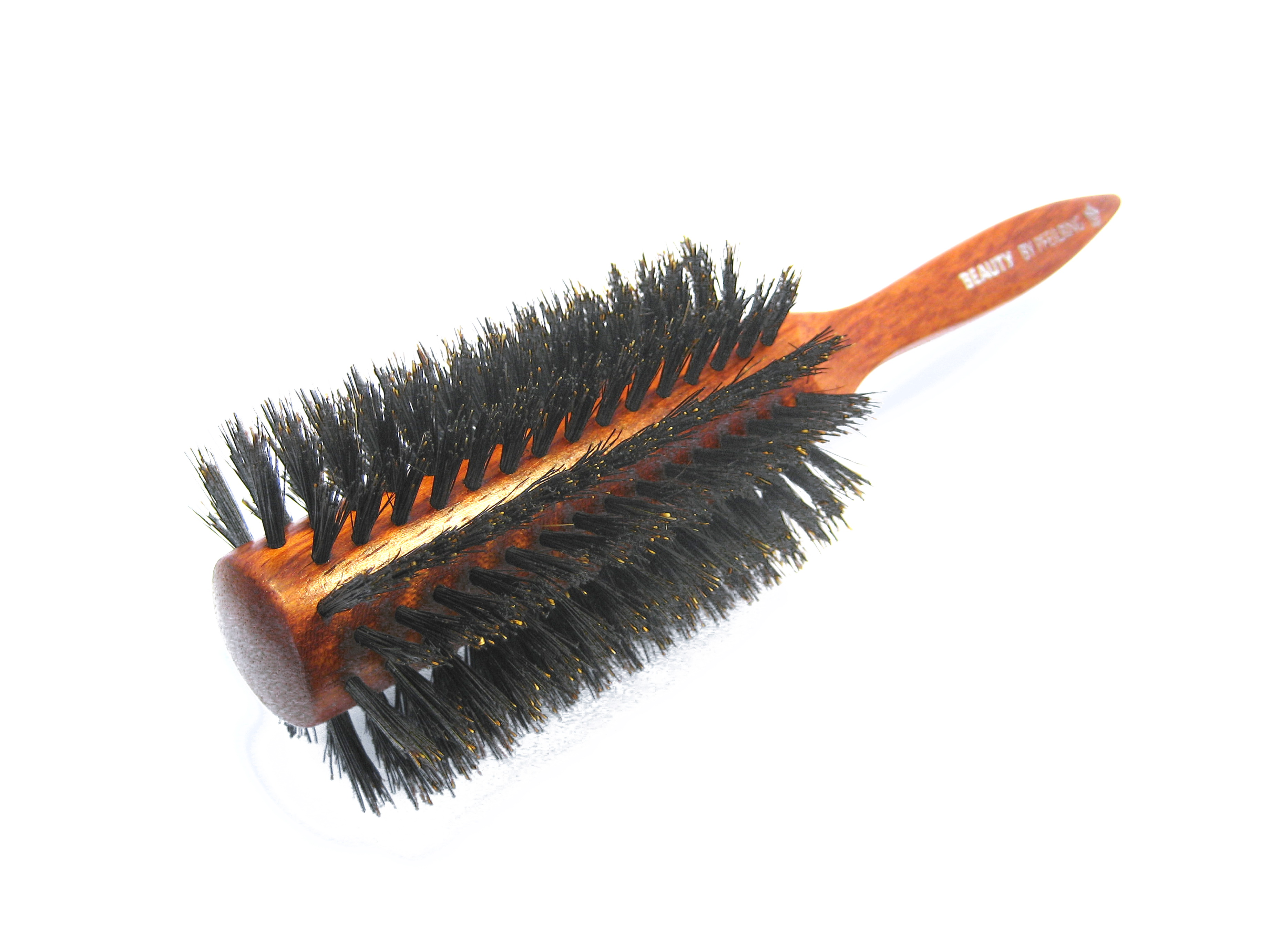 Rundbürste, reine Borste, Rosenholz, 22 cm, 10 Reihen