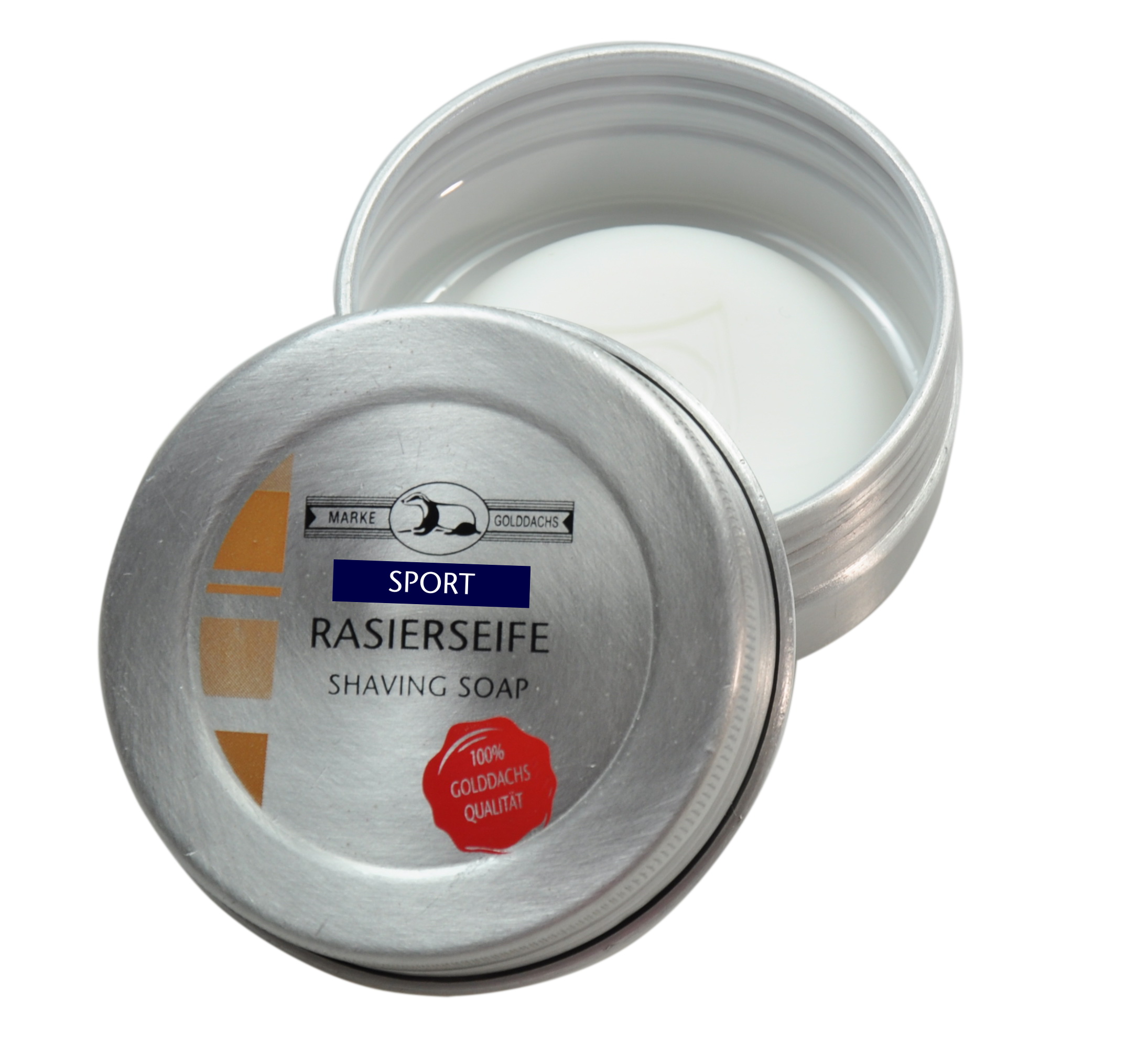 Goldachs Rasierseife, Sport, in Aluminium Dose,  gebürstet, 60gr.