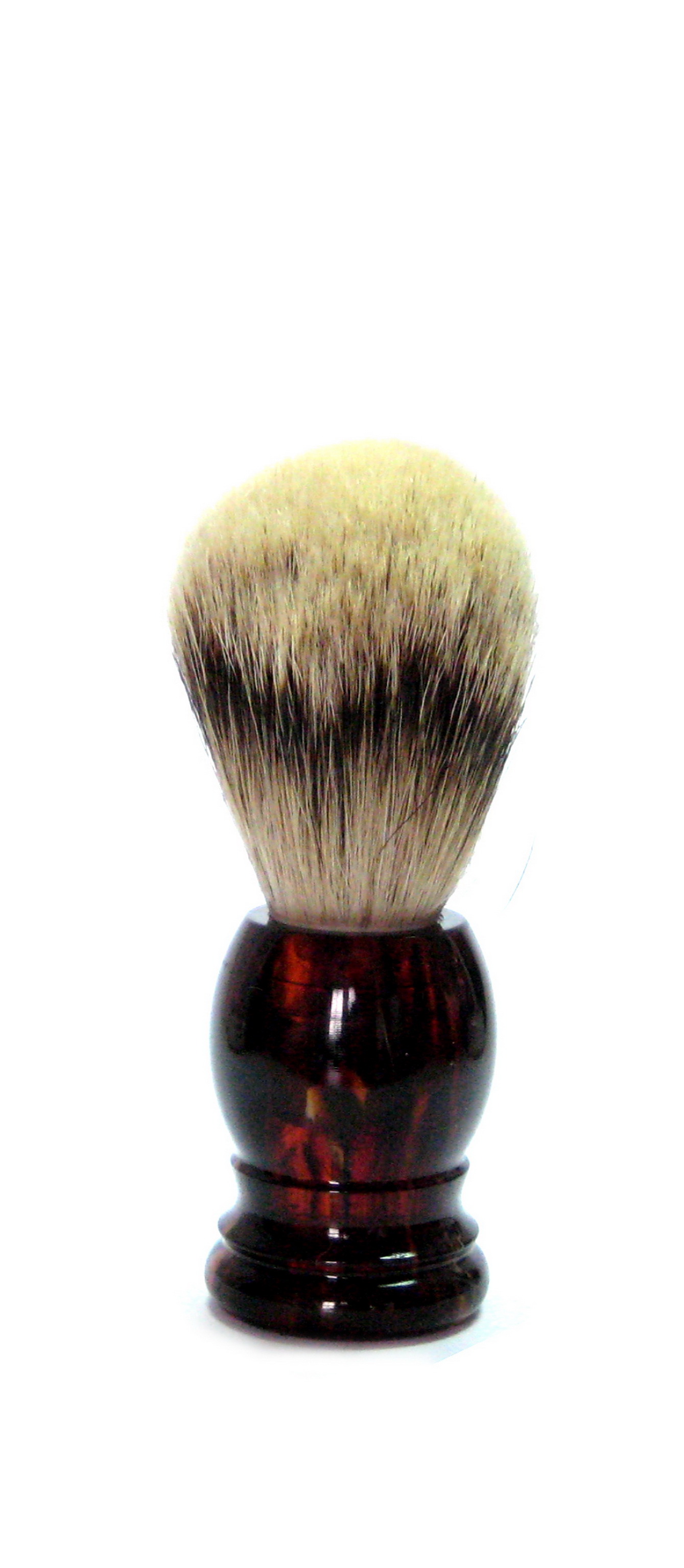 Rasierpinsel, Silberspitzhaar, Kunststoff, havanna