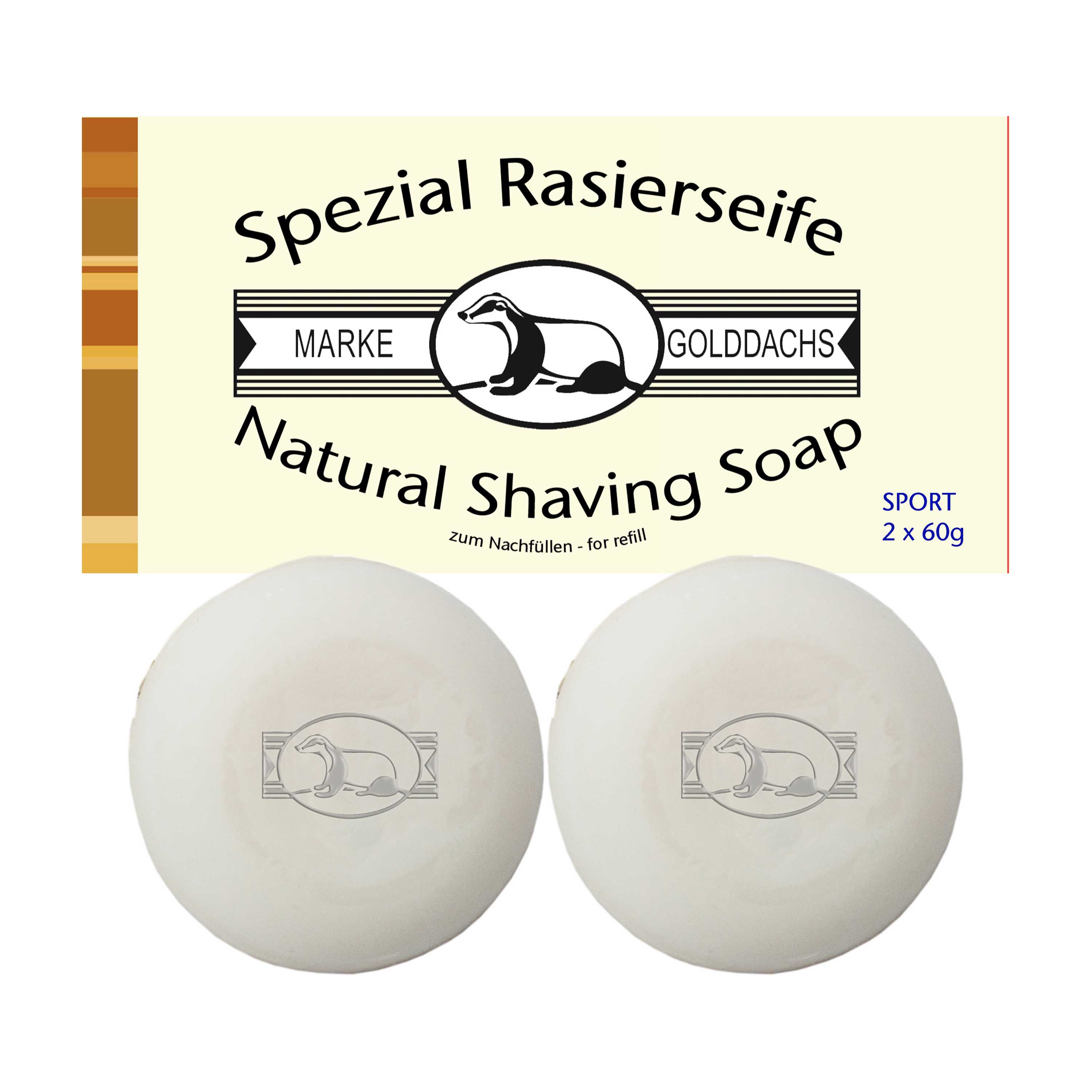 Goldachs Rasierseife,  Sport,  2-er Pack a 60g