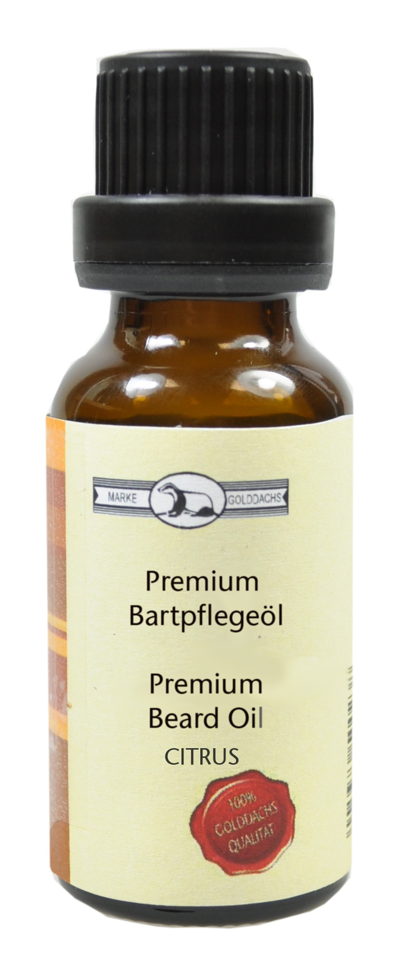 Bartpflegeöl in der Glasflasche, Zitrus, 20 ml Bartpflegeöl in der Glasflasche, Zitrus, 20 ml