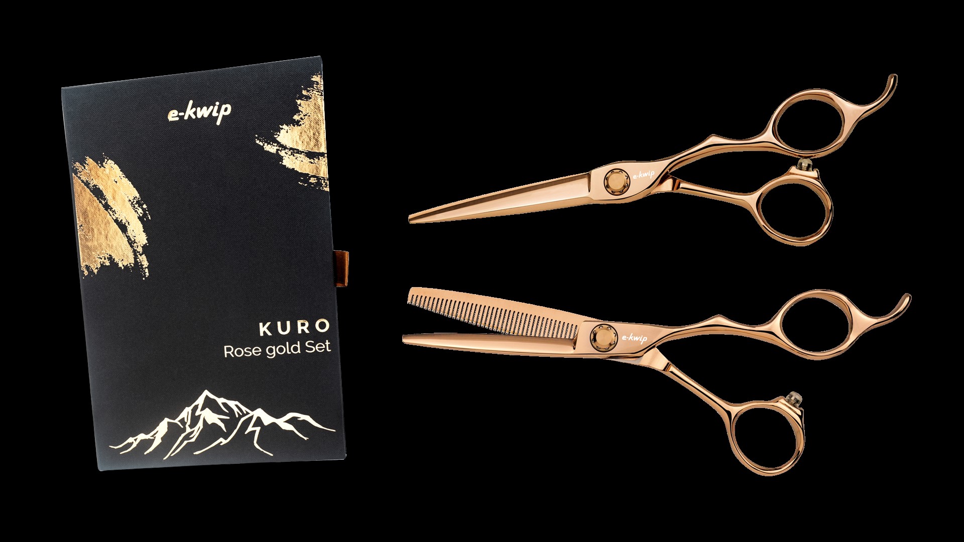 e-kwip+ Kuro Rosegold Line Haarschere KUR 55 + KUR 40 Set Sonderpreis