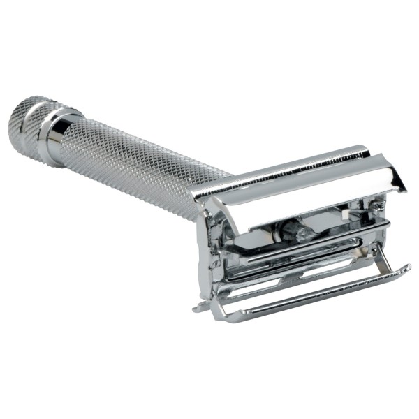 Erbe Rasierer "Tradition", kariert, Metall verchromt