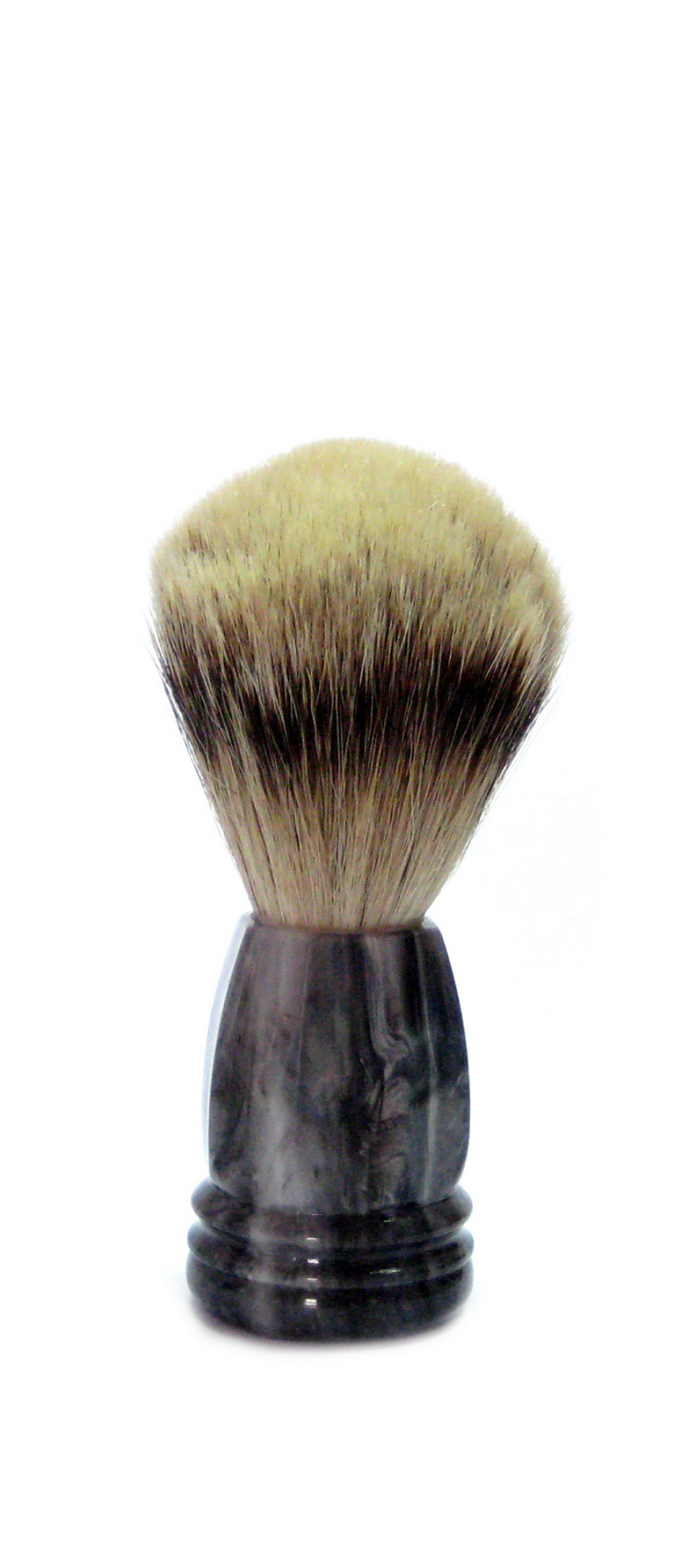 Rasierpinsel, Silberspitzhaar, Kunststoff, grau, marmoriert